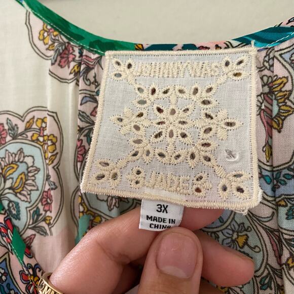 Johnny Was Plus Size Hosta Printed Maxi Dress Sz 3X - Picture 5 of 8